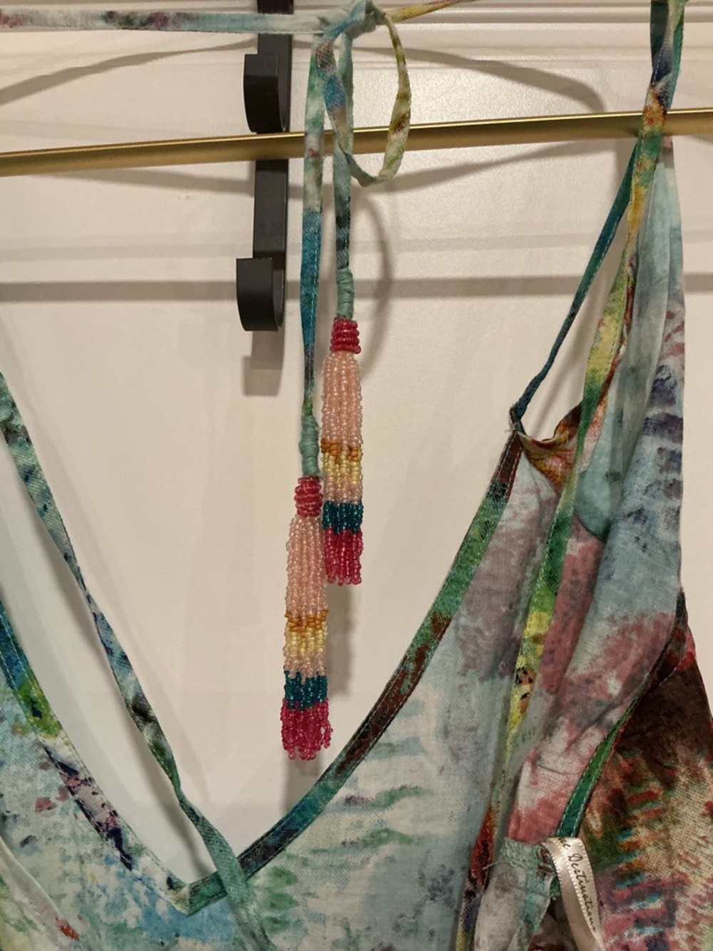 TRUE DESTINATION Teal Floral V-Neck Maxi Dress with Adjustable Straps - Picture 4 of 6